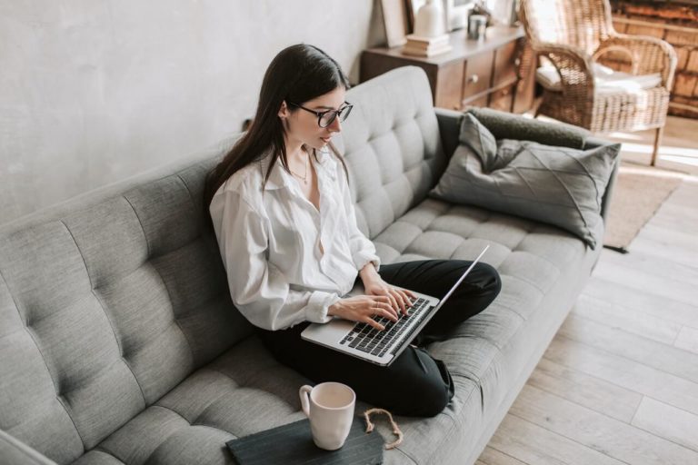 Subscribe To Our Blog woman working at home using laptop 4050291 768x512