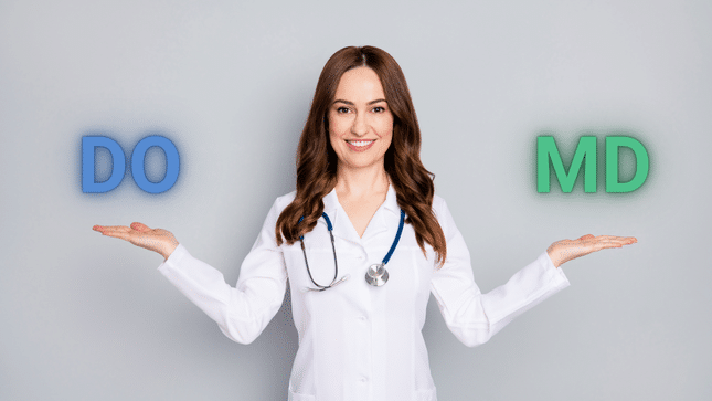female physician weighing DO vs MD options
